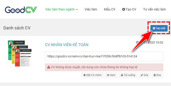 Them CV tim viec moi tren Joboko