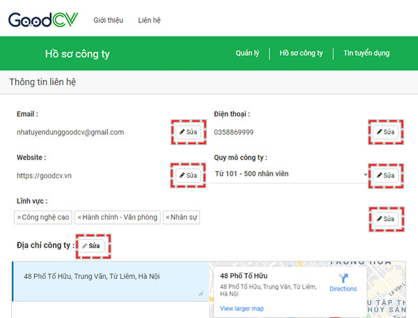 Cap nhat nhanh ho so gioi thieu cong ty