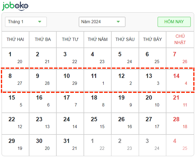 bao nhieu ngay nua den tet am lich