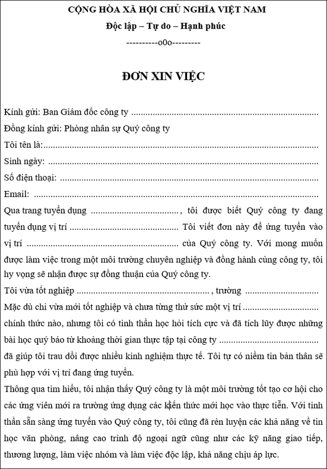 don xin viec
