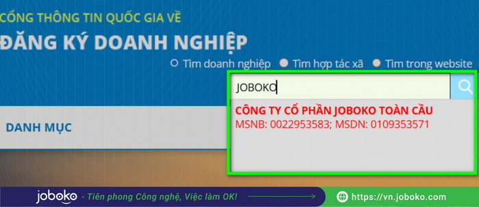 cach kiem tra thong tin cong ty