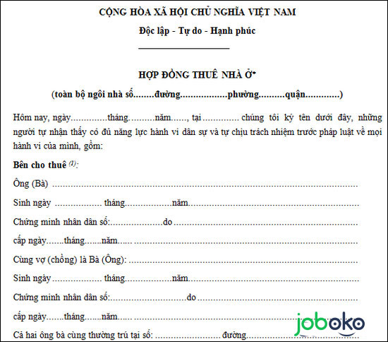 mau hop dong thue nha