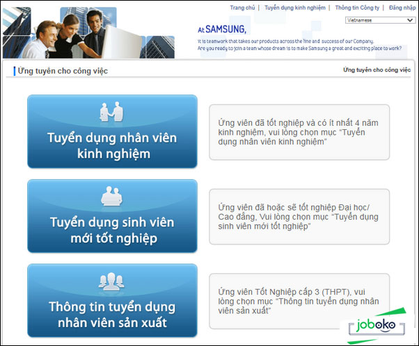 kinh nghiem nop ho so vao samsung viet nam 2