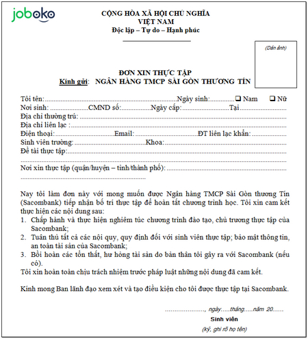 mau don xin thuc tap