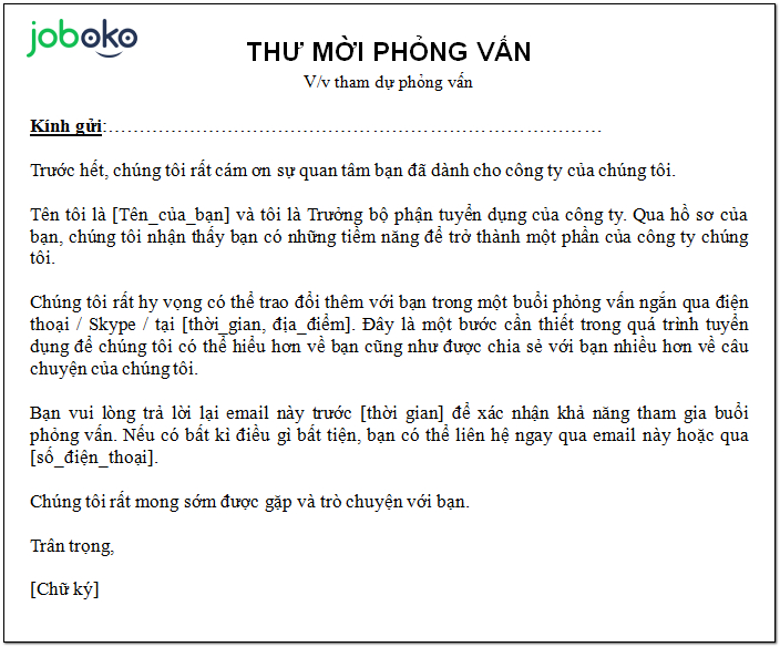 mau thu moi tham du phong van
