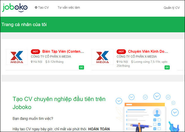 Cach tao tai khoan Ung Vien JobOKO