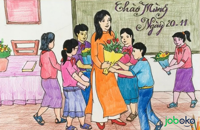 tranh ve co giao va hoc sinh 14