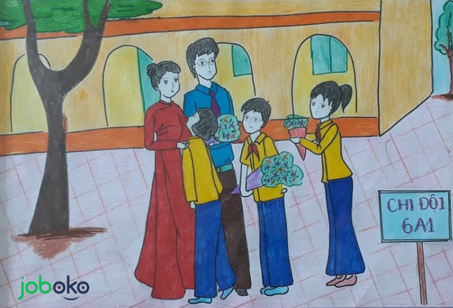 tranh ve co giao va hoc sinh 16