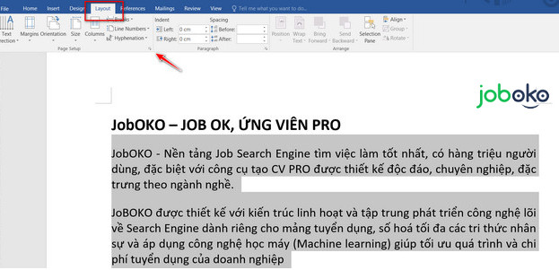 huong dan cach can le trong word 5